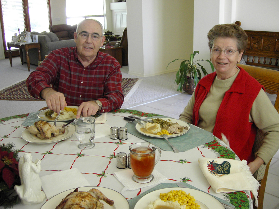 Christmas dinner, Mom and Dad