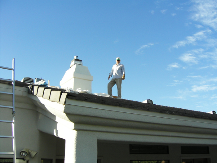 Dad on the roof