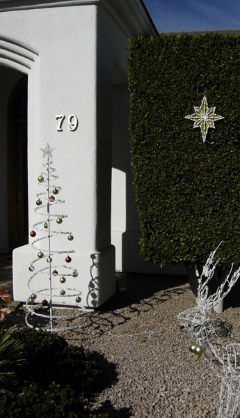 Christmas decorations in the front yard
