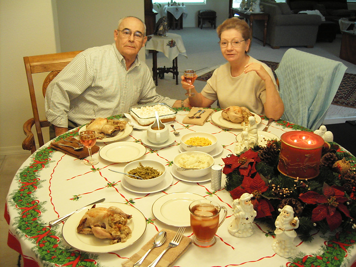 Christmas dinner, parents